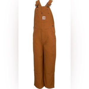 CARHARTT Insulated Quilted Lined Duck Bib Canvas Double Knee Overalls Youth SZ 6